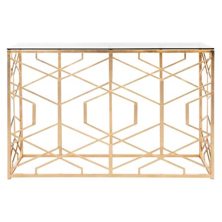 Safavieh 30 x 47 x 15.5 in. Sean Gold Leaf Console Table, Gold AMH8342A